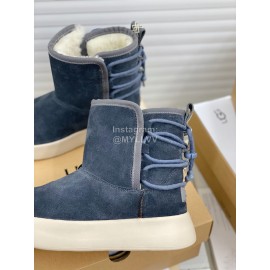 Ugg Winter Thick Soled Wool Boots For Women Dark Blue