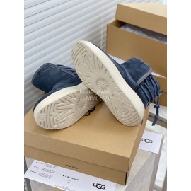 Ugg Winter Thick Soled Wool Boots For Women Dark Blue