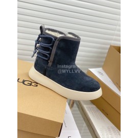 Ugg Winter Thick Soled Wool Boots For Women Dark Blue