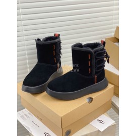 Ugg Winter Thick Soled Wool Boots For Women Black