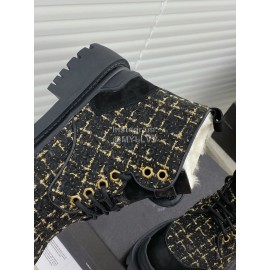 Ugg Winter Wool Lace Up Thick Soled Boots For Women Black