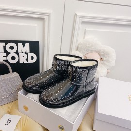 Ugg Winter Fashion Wool Diamond Boots For Women Black