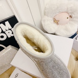 Ugg Winter Fashion Wool Diamond Boots For Women Silver