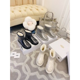 Ugg Winter Fashion Wool Diamond Boots For Women Silver