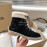 Ugg Winter Warm Wool Lace Up Boots For Women Black