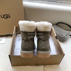 Ugg Winter Warm Wool Lace Up Boots For Women Gray