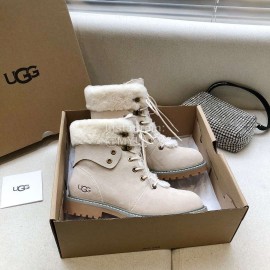 Ugg Winter Warm Wool Lace Up Boots For Women Sandy