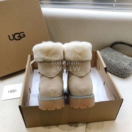 Ugg Winter Warm Wool Lace Up Boots For Women Sandy