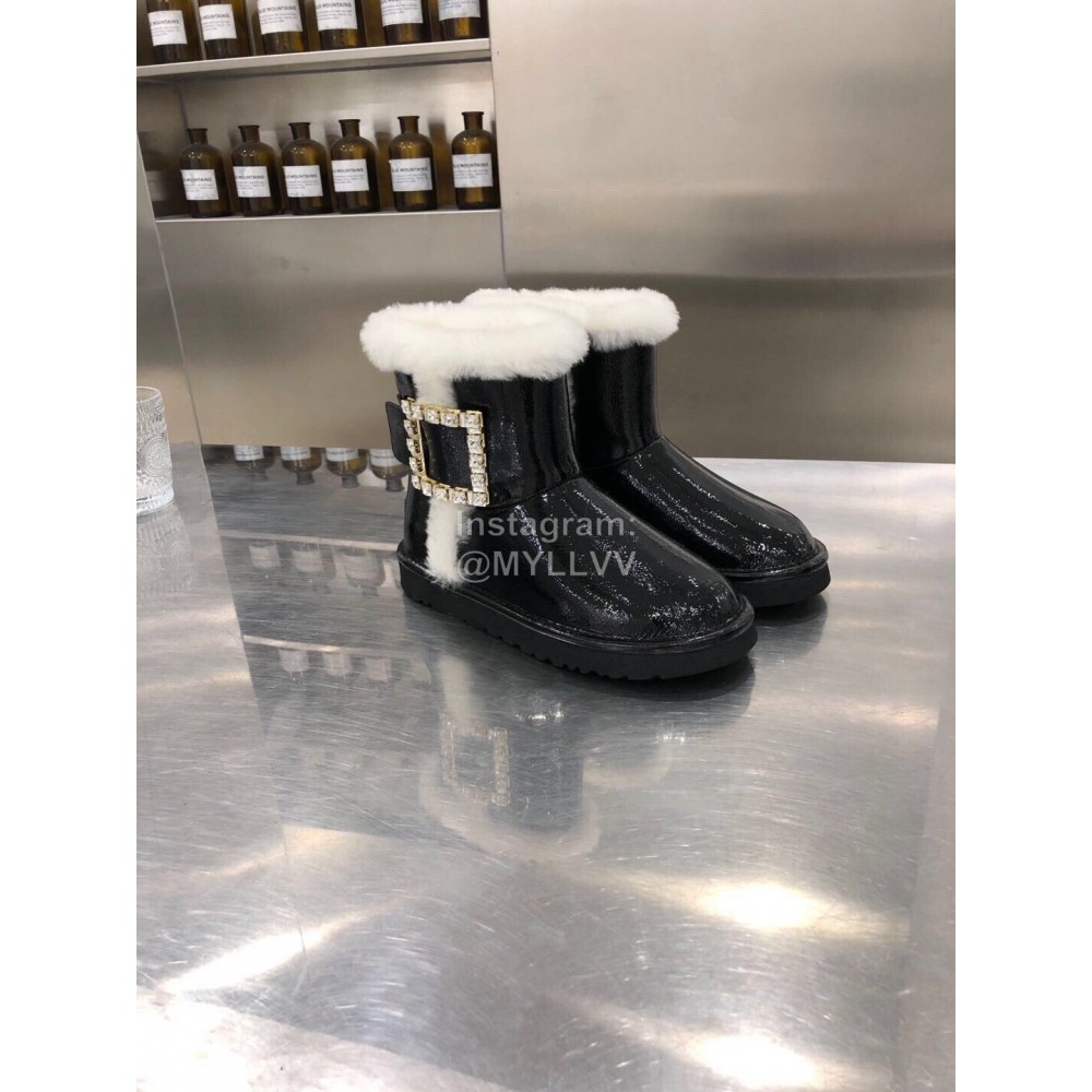 Ugg Winter Diamond Wool Waterproof Boots For Women White