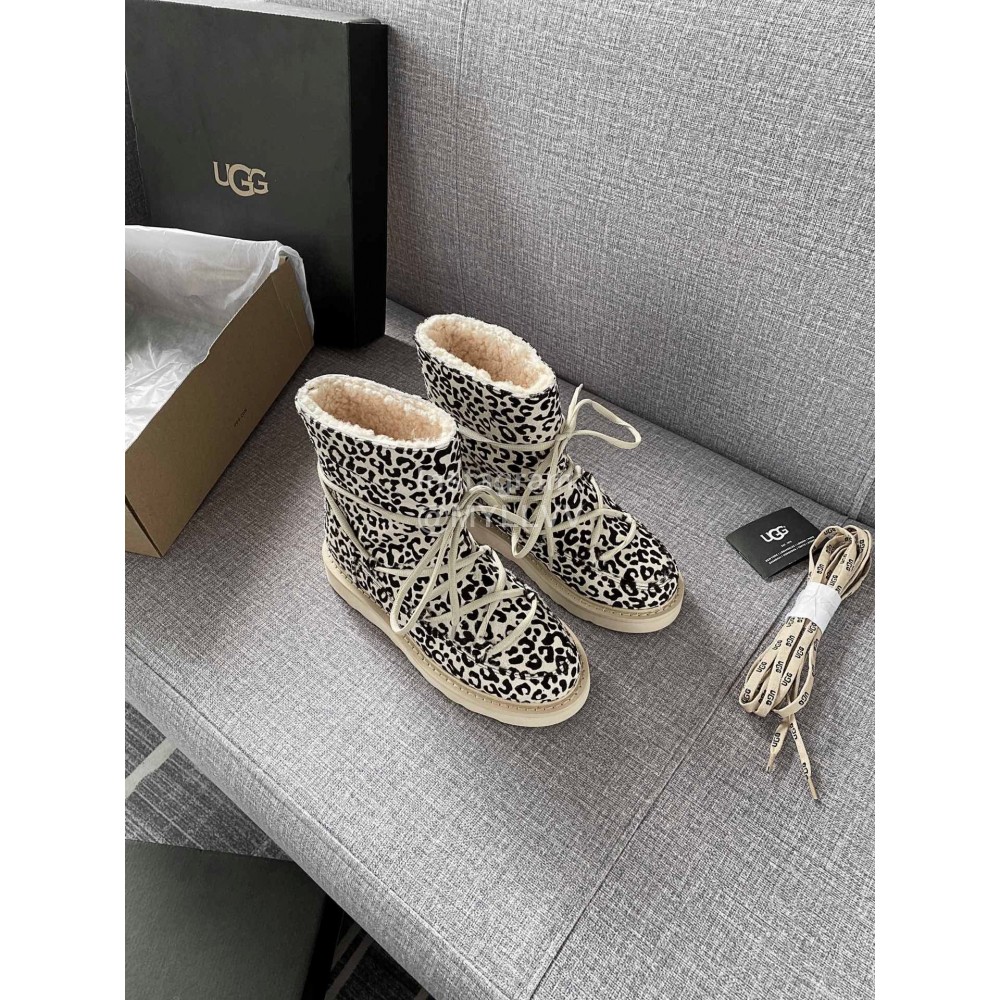 Ugg Winter Leopard Print Locomotive Boots For Women 