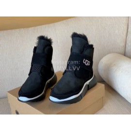 Ugg Winter Nubuck Velcro Thick Soled Boots For Women Black