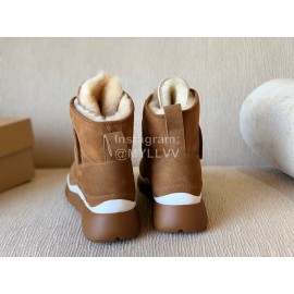 Ugg Winter Nubuck Velcro Thick Soled Boots For Women Brown