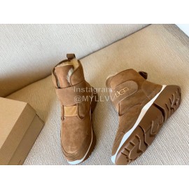 Ugg Winter Nubuck Velcro Thick Soled Boots For Women Brown