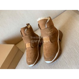 Ugg Winter Nubuck Velcro Thick Soled Boots For Women Brown