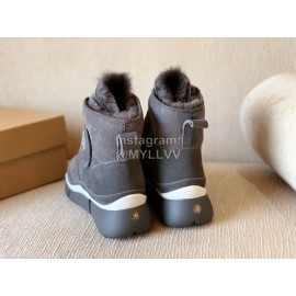 Ugg Winter Nubuck Velcro Thick Soled Boots For Women Gray