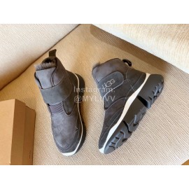 Ugg Winter Nubuck Velcro Thick Soled Boots For Women Gray