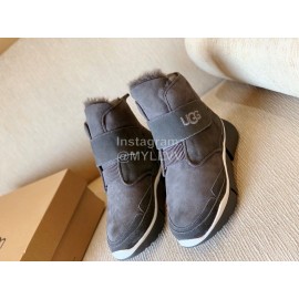 Ugg Winter Nubuck Velcro Thick Soled Boots For Women Gray