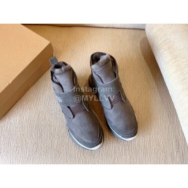 Ugg Winter Nubuck Velcro Thick Soled Boots For Women Gray