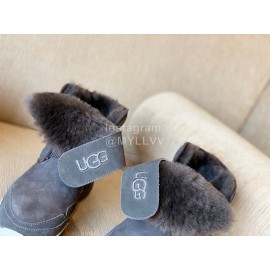 Ugg Winter Nubuck Velcro Thick Soled Boots For Women Gray