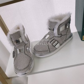 Ugg Winter Warm Wool Diamond Waterproof Boots For Women Silver