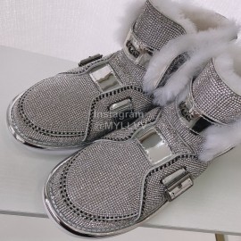Ugg Winter Warm Wool Diamond Waterproof Boots For Women Silver