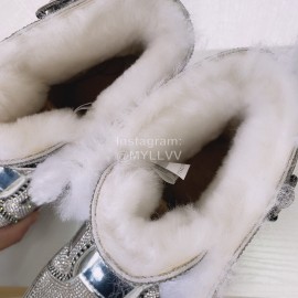 Ugg Winter Warm Wool Diamond Waterproof Boots For Women Silver