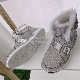 Ugg Winter Warm Wool Diamond Waterproof Boots For Women Silver