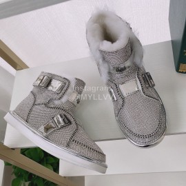 Ugg Winter Warm Wool Diamond Waterproof Boots For Women Silver