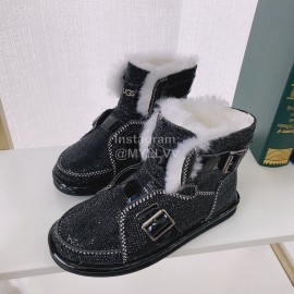 Ugg Winter Warm Wool Diamond Waterproof Boots For Women Black