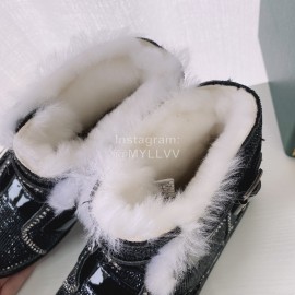 Ugg Winter Warm Wool Diamond Waterproof Boots For Women Black