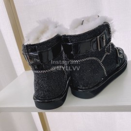 Ugg Winter Warm Wool Diamond Waterproof Boots For Women Black