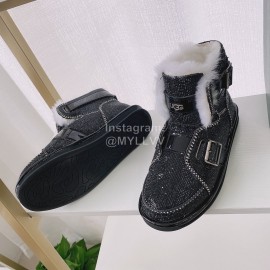 Ugg Winter Warm Wool Diamond Waterproof Boots For Women Black