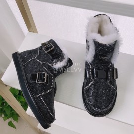 Ugg Winter Warm Wool Diamond Waterproof Boots For Women Black