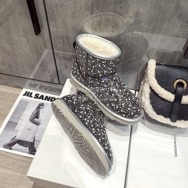 Ugg Winter Pearl Wool Warm Boots For Women Black