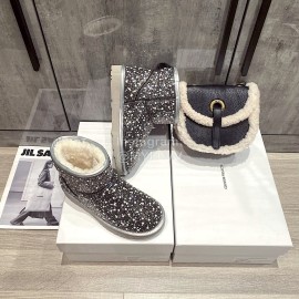 Ugg Winter Pearl Wool Warm Boots For Women Black