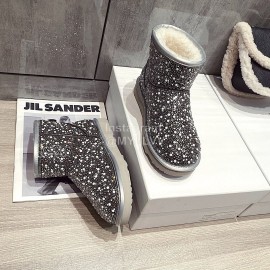 Ugg Winter Pearl Wool Warm Boots For Women Black