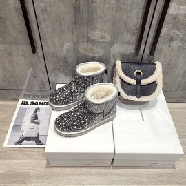 Ugg Winter Pearl Wool Warm Boots For Women Black