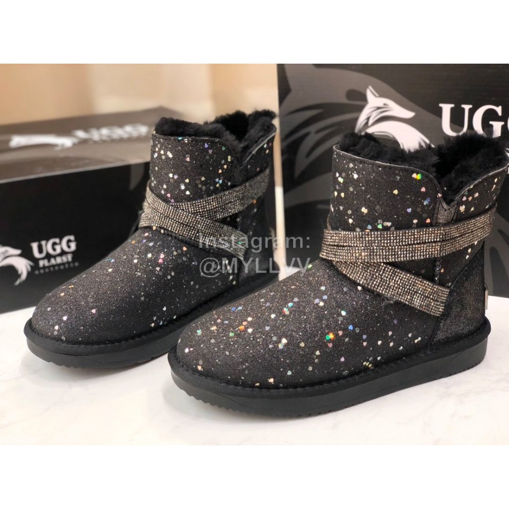 Ugg Winter Fashion Blingbling Wool Boots For Women Black