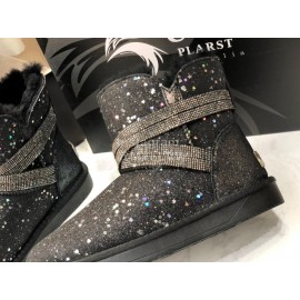 Ugg Winter Fashion Blingbling Wool Boots For Women Black
