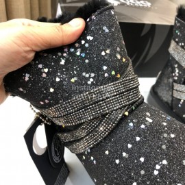 Ugg Winter Fashion Blingbling Wool Boots For Women Black