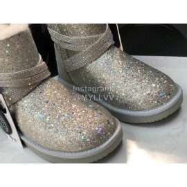 Ugg Winter Fashion Blingbling Wool Boots For Women Silver
