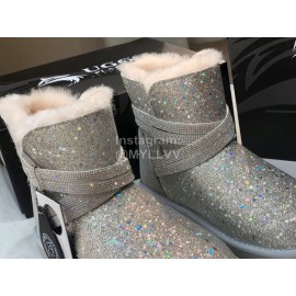 Ugg Winter Fashion Blingbling Wool Boots For Women Silver