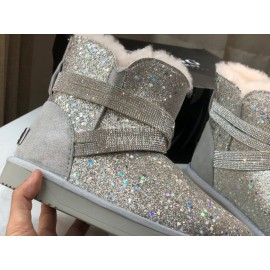 Ugg Winter Fashion Blingbling Wool Boots For Women Silver