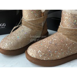 Ugg Winter Fashion Blingbling Wool Boots For Women Brown