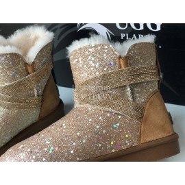 Ugg Winter Fashion Blingbling Wool Boots For Women Brown
