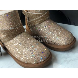 Ugg Winter Fashion Blingbling Wool Boots For Women Brown
