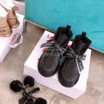 Ugg Winter Cute Bow Wool Boots For Women Black