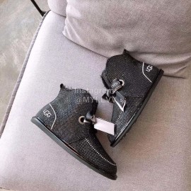 Ugg Winter Cute Bow Wool Boots For Women Black