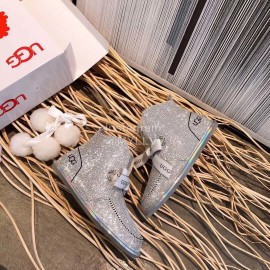 Ugg Winter Cute Bow Wool Boots For Women Silver