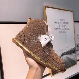 Ugg Winter Cute Bow Wool Boots For Women Gold